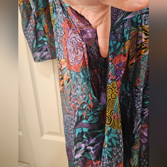 RARE Vintage Jane Schaffhausen Belle France Women's Velvety Floral Prairie Dress - Picture 4 of 11